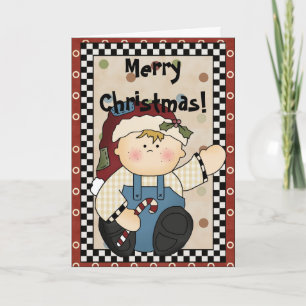 Land Primär Weihnachtskindergrußkarte d1 Feiertagskarte