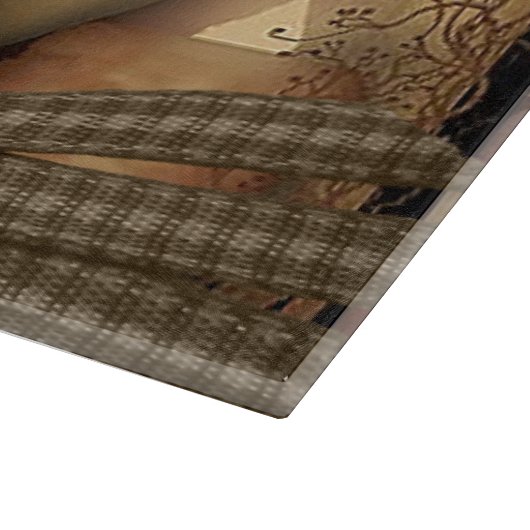 Land/Primitive Glassschneide Schneidebrett (Ecke)