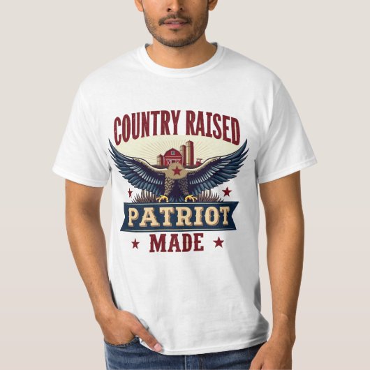 Land Raise Patriot Made Eagle mit Stall und Tr T-Shirt (Vorderseite)