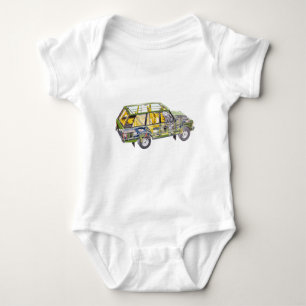 Land Range Rover Auto Klassiker Vintage Wandern En Baby Strampler