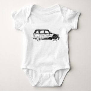 Land Range Rover Car Klassischer Vintager Wanderwe Baby Strampler