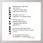 Land reichlich Ermutigung Gedicht Poster (Vorne)