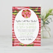 Land Rosa und Rote Flora Einladung (Stehend Vorderseite)