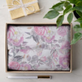 Land-Rosen-Blumen des Pastellrosas graue elegante Seidenpapier (Geschenk)