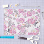 Land-Rosen-Blumen des Pastellrosas graue elegante Seidenpapier (Handwerk)