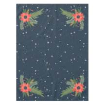 Land Rote Poinsettias auf blau