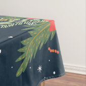 Land Rote Poinsettias auf blau Tischdecke (Beispiel)