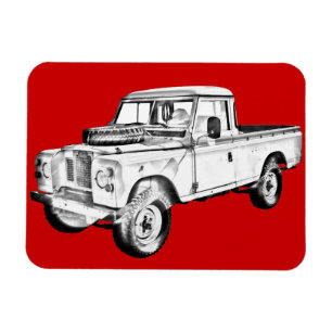 Land Rover 1971 heben LKW-Illustration auf Magnet