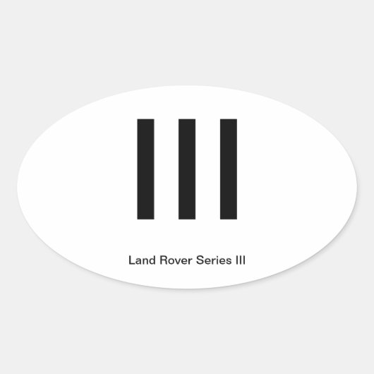Land Rover III Oval Ovaler Aufkleber (Vorderseite)