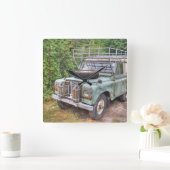 Land Rover Reihe III 109 Quadratische Wanduhr (Zuhause)