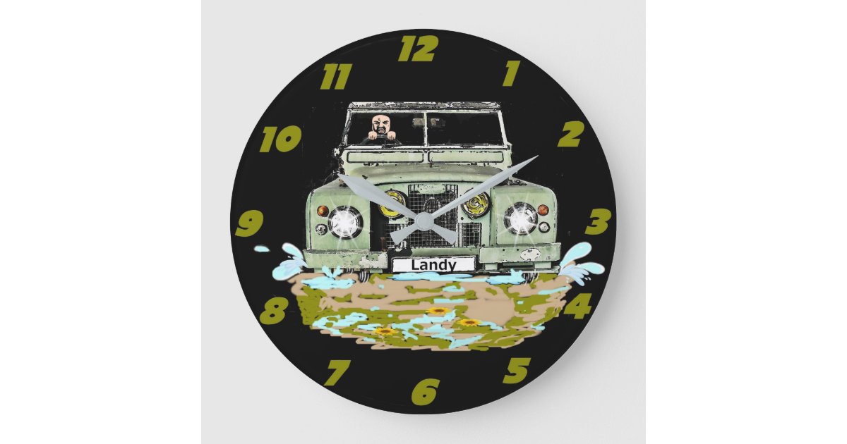 Land Rover Series Wall Clock Große Wanduhr | Zazzle.de