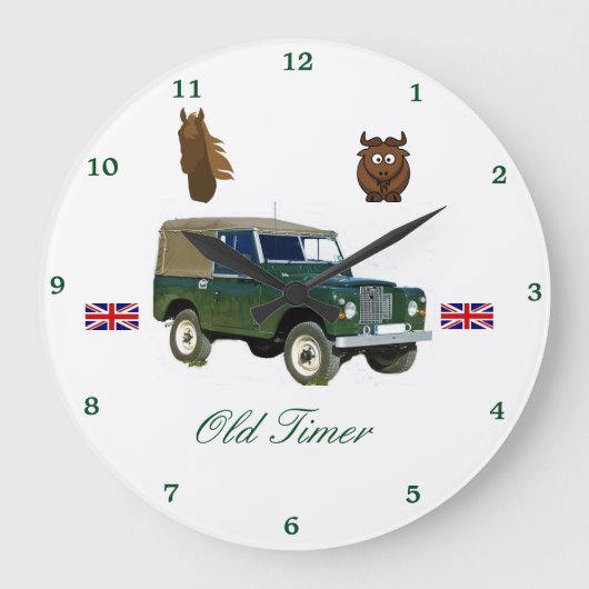 Land Rover Wall Clock Große Wanduhr (Vorderseite)