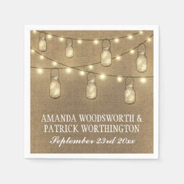 Land Rustic Burlap Mason Jar Wedding Napkins Serviette