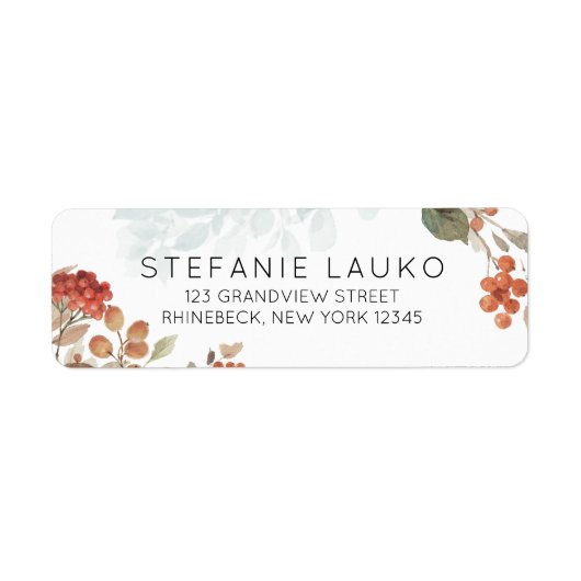 Land Rustic Fall Foliage Aquarelladresse (Vorne)