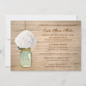 Land Rustic Mason Jar Hydrangea Brautparty Einladung (Vorderseite)