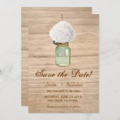 Land Rustic Mason Jar Hydrangea Save the Date (Vorne/Hinten)