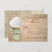 Land Rustic Mason Jar Hydrangea UAWG RSVP Karte (Vorne/Hinten)
