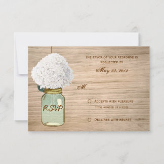 Land Rustic Mason Jar Hydrangea UAWG RSVP Karte
