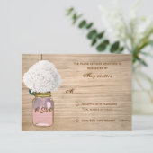 Land Rustic Mason Jar Hydrangea UAWG RSVP Karte (Stehend Vorderseite)