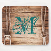 Land Rustic Wood Monogram Initial Mouse Pad Mousepad (Vorne)
