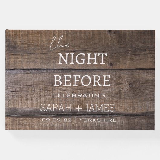 Land Rustikal die Nacht vor der Hochzeitsfeier Gästebuch (Vorderseite)