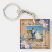 Land Rustikal florale Marine rosa Schlüsselanhänger (Vorderseite)