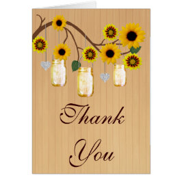 Land Rustikal Gelbe Mason Jars Danke Karte