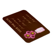 Land Rustikal rosa Mason Jar speichern Datum Magne Magnet (Rechte Seite)