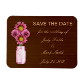 Land Rustikal rosa Mason Jar speichern Datum Magne Magnet (Horizontal)