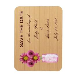 Land Rustikal rosa Mason Jar speichern Datum Magne Magnet
