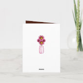 Land Rustikal rosa Mason Jars Danke Karte (Rückseite)