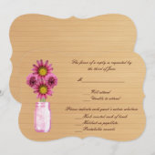 Land Rustikal rosa Mason Jars Response Card Einladung (Vorne/Hinten)