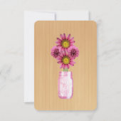 Land Rustikal rosa Mason Jars Tischleine Platzkart Einladung (Rückseite)