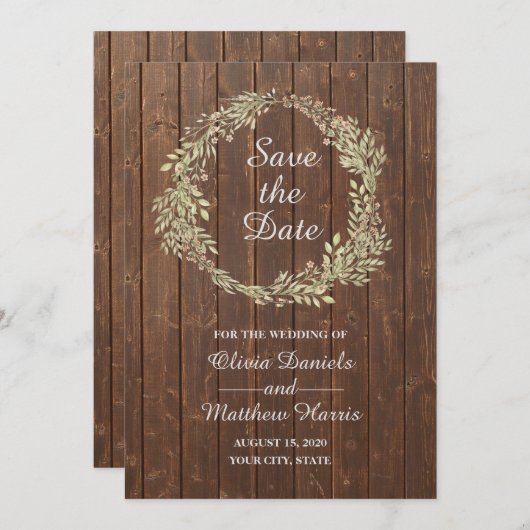 Land rustikal. Stallgebäude Save the Date Einladung (Vorne/Hinten)