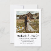 Land rustikale 2 Fotos qr Code uAwg Hochzeit Einladung (Vorderseite)