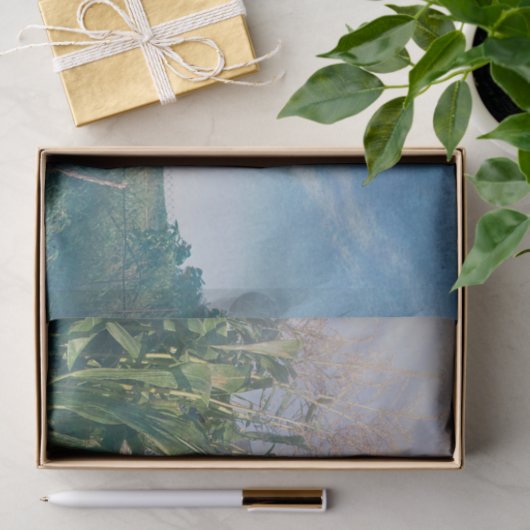 Land Rustikale Barblauer Himmel Sonnenstrahlen Seidenpapier (Geschenk)