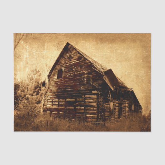 Land Rustikale Barn Vintag Brown Sepia Textur Seidenpapier (Vorderseite)