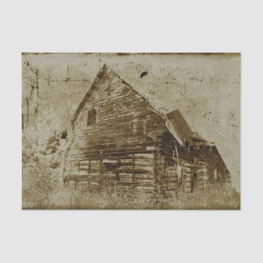 Land Rustikale Barn Vintag Sepia Textur Seidenpapier (Vorderseite)