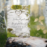 Land Rustikale Birkenbaum Hochzeit im Herbst Einladung<br><div class="desc">Die rustikale Birkenbaum Hochzeit im Herbst lädt mit einer romantischen geschnitzten Herz individuell anpassbare Braut- und Bräutigam-Initialen und mossy Birkenbrücke vorne und hinten. Dies ist eine ideale Mosaikschnitzerin für Ihre Waldhochzeit.</div>