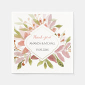 Land Rustikale blaugrüne Wildblumen Aquarell Serviette (Vorderseite)