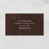 Land Rustikale dunkelbraune Vintage Grunge Textur Visitenkarte (Rückseite)