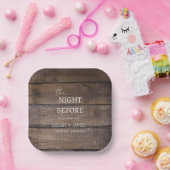 Land Rustikale Eichenholz Nacht vor Hochzeit Pappteller (Party)