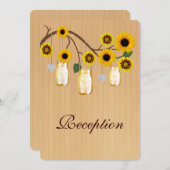 Land Rustikale Gelbe Mason Jars Empfang Card Einladung (Vorne/Hinten)