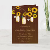 Land Rustikale Gelbe Mason Jars Programmkarte Programm (Vorderseite)