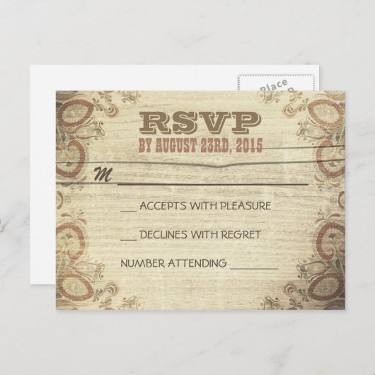Land rustikale Hochzeit RSVP Postkarten (Vorne/Hinten)