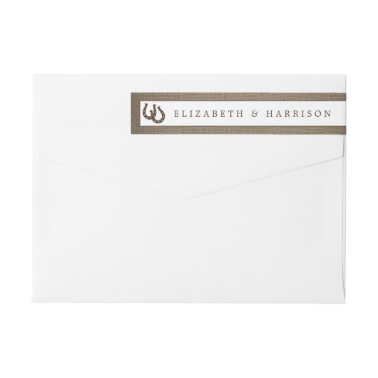 Land Rustikale Hufeisen auf Burlap-Hochzeit (Rückseite)