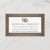 Land Rustikale Hufeisen auf Burlap-Hochzeit Begleitkarte (Vorderseite)