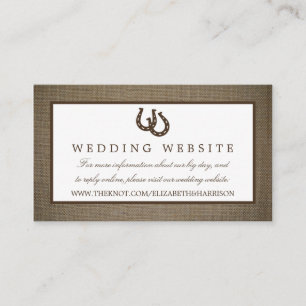 Land Rustikale Hufeisen auf Burlap-Hochzeit Begleitkarte