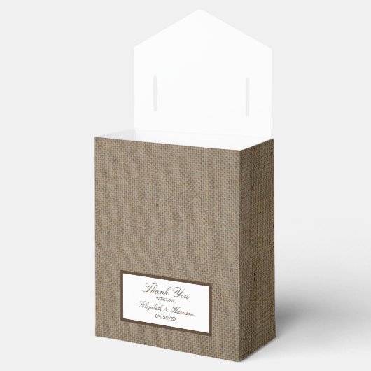 Land Rustikale Hufeisen auf Burlap-Hochzeit Geschenkschachtel (Geöffnet)