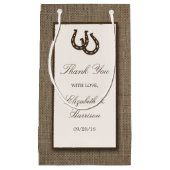Land Rustikale Hufeisen auf Burlap-Hochzeit Kleine Geschenktüte (Vorderseite)